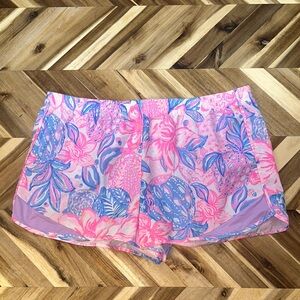 Lilly Pulitzer Ocean Trail Shorts Sz XL in Pink Isle Snappy Turtle